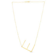 14K Yellow Gold Yours Truly Large Initial E Necklace