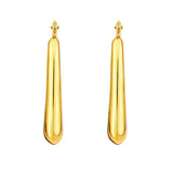 14K Yellow Gold Graduated Oval Hoop Earrings thumbnail 5