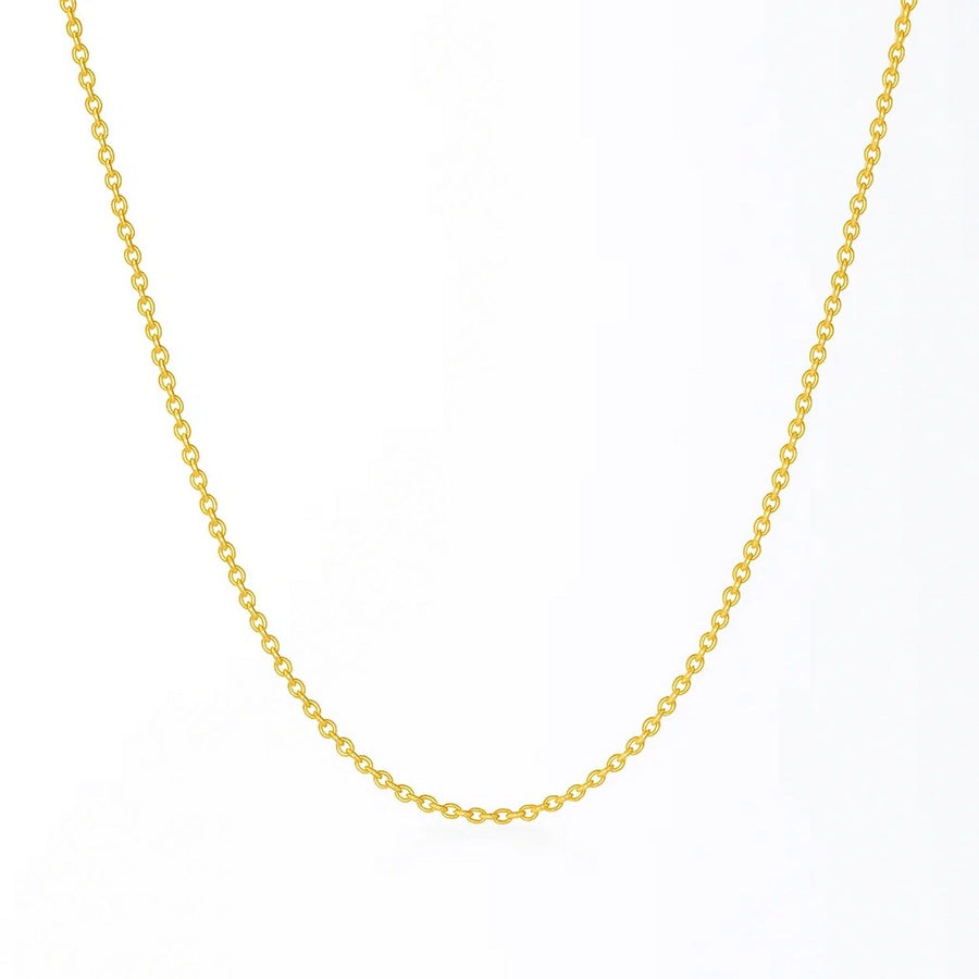 14k Yellow Gold Round Cable Link Chain (1.1 mm)