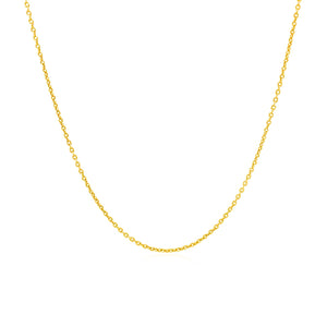 14k Yellow Gold Round Cable Link Chain (1.1 mm)