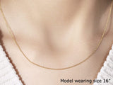 14k Yellow Gold Round Cable Link Chain (1.10 mm) thumbnail 4