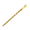10K yellow gold hollow diamond-cut rope chain, 5.00 mm width