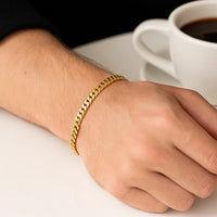 14k Yellow Gold Miami Cuban Semi Solid Bracelet (4.50 mm)
