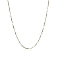 18k White Gold Diamond Cut Cable Link Chain (1.40 mm)