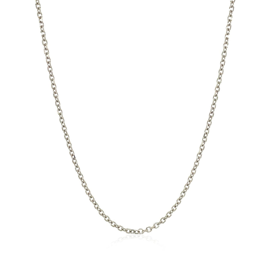 18k White Gold Diamond Cut Cable Link Chain (1.40 mm)