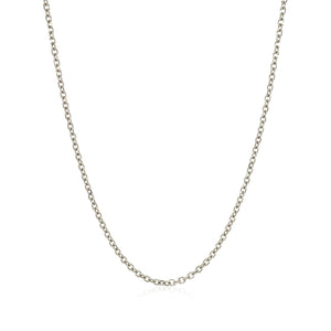 18k White Gold Diamond Cut Cable Link Chain (1.40 mm)