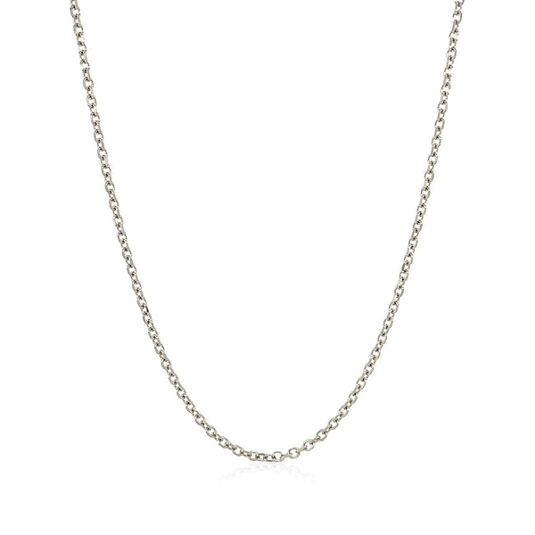 18k White Gold Diamond Cut Cable Link Chain (1.40 mm)
