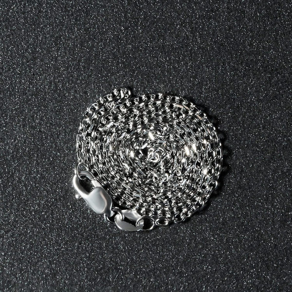 18k White Gold Diamond Cut Cable Link Chain (1.40 mm)