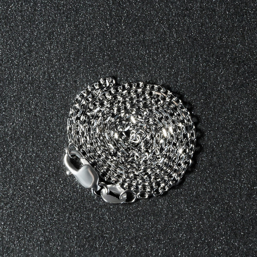 18k White Gold Diamond Cut Cable Link Chain (1.40 mm)