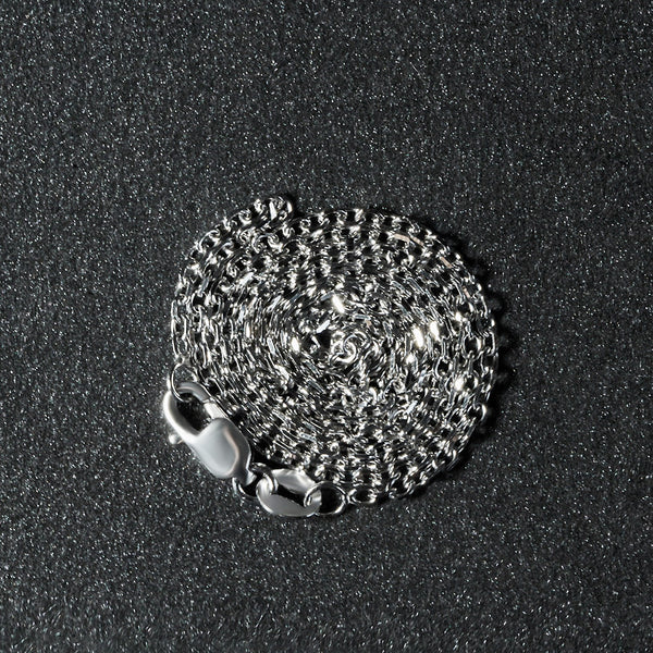 18k White Gold Diamond Cut Cable Link Chain (1.40 mm)