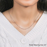18k White Gold Diamond Cut Cable Link Chain (1.40 mm)