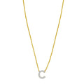 14K yellow gold C initial pendant necklace with pave diamond accents