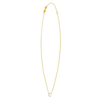 14K Yellow Gold Mini Diamond C Initial Pendant Necklace