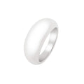 925 sterling silver rhodium plated sculpted domed ring with a smooth curved profile