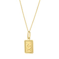 14K yellow gold moon and stars necklace with polished pendant