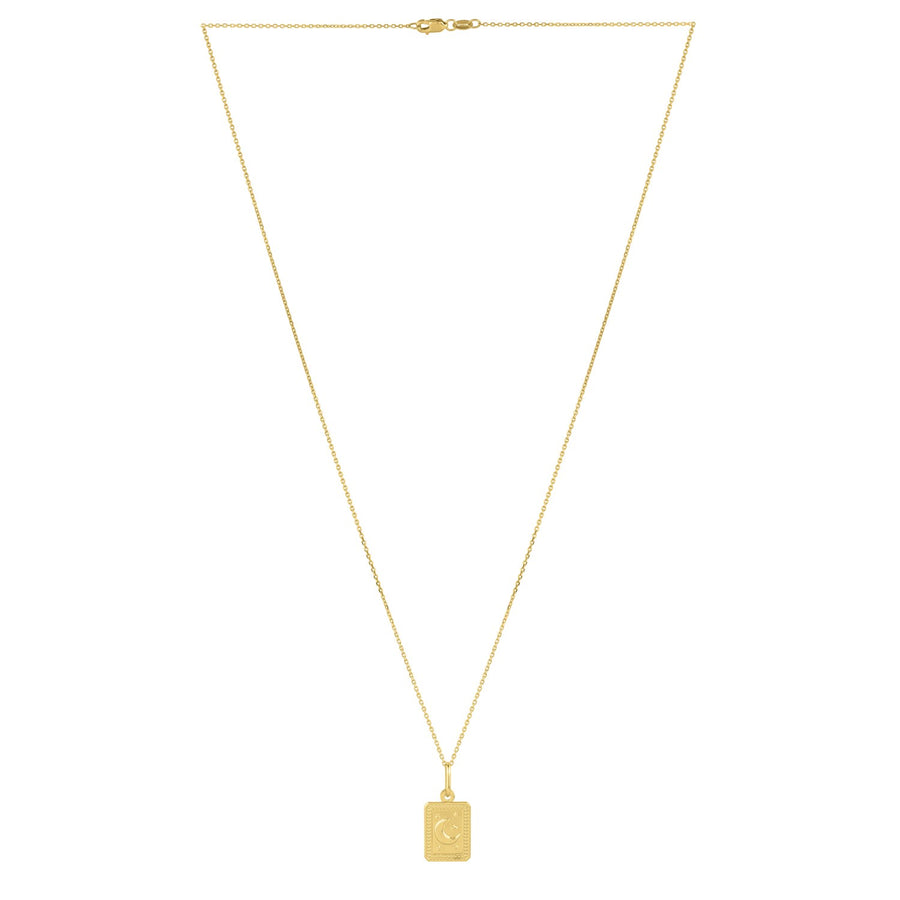 Moon and Stars Necklace in 14K Yellow Gold