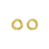 14K Yellow Gold Diamond Cut Interlocking Trinity Stud Earrings (11.30 mm) thumbnail 2