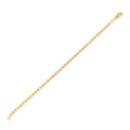 14K yellow gold moon-cut bead chain bracelet, 3.00 mm width