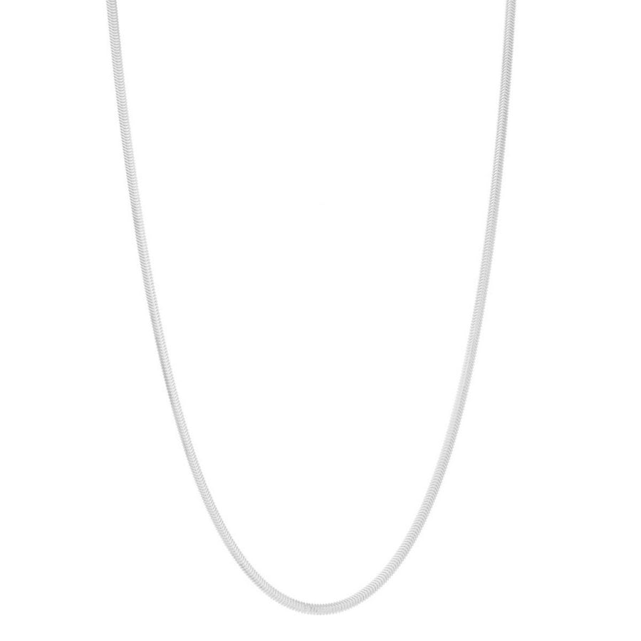 Sterling Silver Rhodium Plated Oval Snake Chain (2.60 mm)