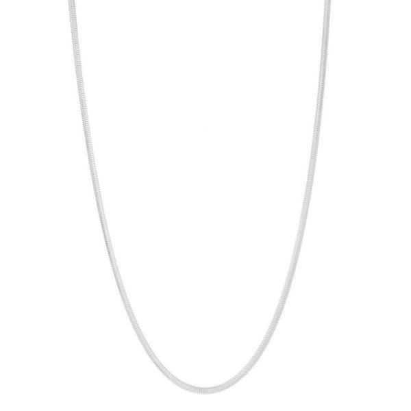 Sterling Silver Rhodium Plated Oval Snake Chain (2.60 mm)