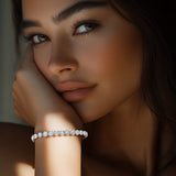 Lab Grown Round Diamond Tennis Bracelet in 14k White Gold (8 cctw F/G  VS2/SI1) thumbnail 4