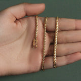10k Yellow Gold Classic Solid Miami Cuban Chain (3.20 mm) thumbnail 8