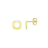 14K Yellow Gold Yours Truly Initial O Stud Earrings thumbnail 1