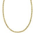 14K yellow gold square Byzantine chain necklace 2.00 mm