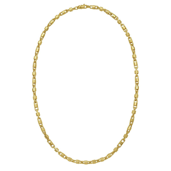14K Yellow Gold Square Byzantine Chain Necklace (2.00 mm)
