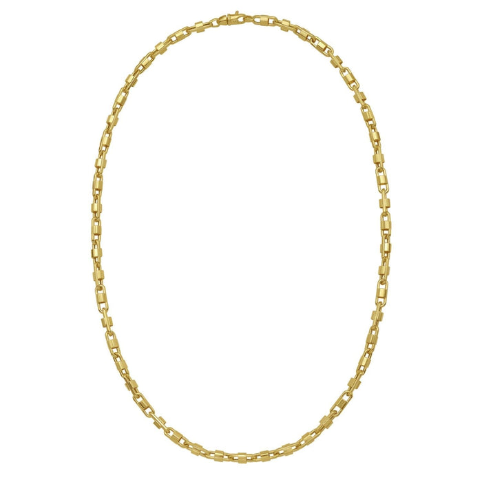 14K Yellow Gold Square Byzantine Chain Necklace (2.00 mm)