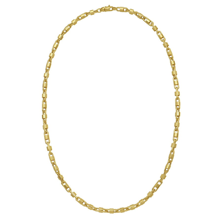 14K Yellow Gold Square Byzantine Chain Necklace (2.00 mm)