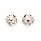 Sterling silver 8.00 mm polished ball stud earrings with friction backs thumbnail 1