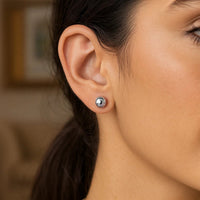 Sterling Silver Ball Stud Earrings (8.00 mm)