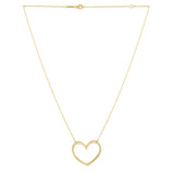 Large Open Heart Necklace in 14K Yellow Gold thumbnail 2