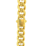 14k Yellow Gold Polished Miami Cuban Chain Necklace thumbnail 4