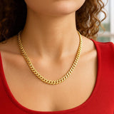 14k Yellow Gold Polished Miami Cuban Chain Necklace thumbnail 6