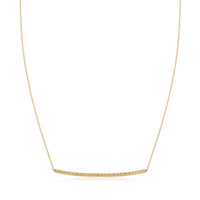 14k Yellow Gold Thin Textured Bar Necklace