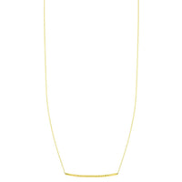 14k Yellow Gold Thin Textured Bar Necklace