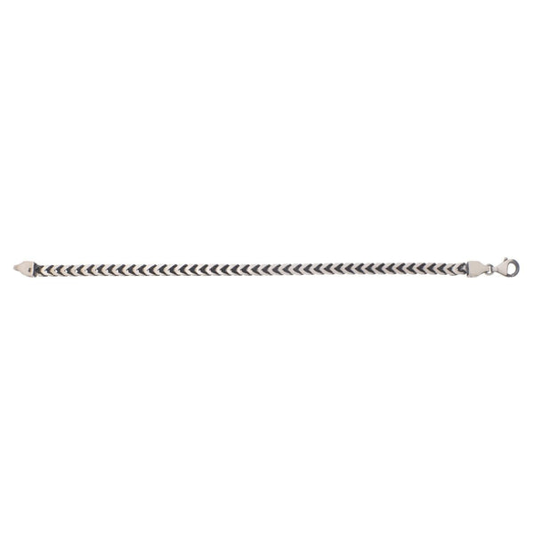 Sterling Silver Gunmetal Finish Franco Link Bracelet (4.60 mm)