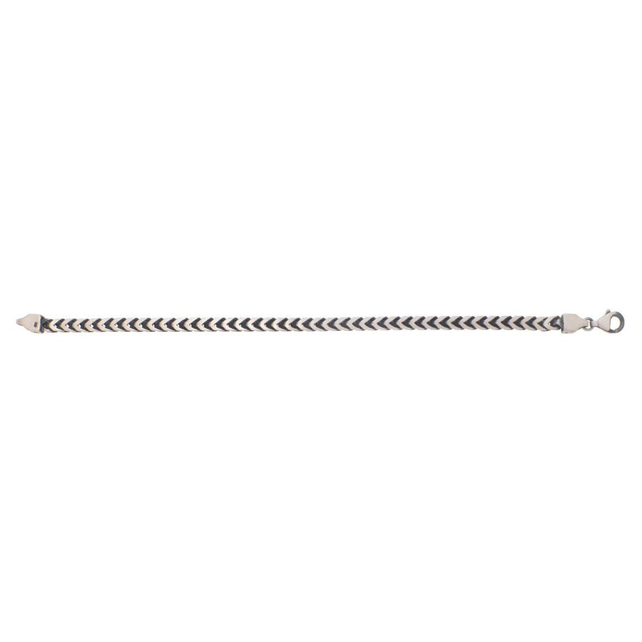 Sterling Silver Gunmetal Finish Franco Link Bracelet (4.60 mm)