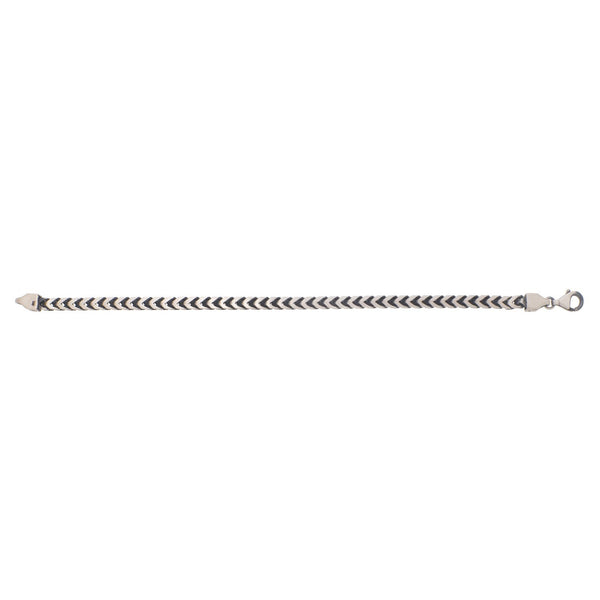 Sterling Silver Gunmetal Finish Franco Link Bracelet (4.60 mm)