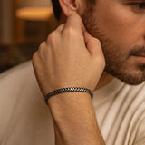 Sterling Silver Gunmetal Finish Franco Link Bracelet (4.60 mm) thumbnail 4