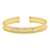 Two Toned Pallina Cuff Bangle in 14K Gold (9.00 mm) thumbnail 2