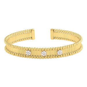 Two Toned Pallina Cuff Bangle in 14K Gold (9.00 mm)