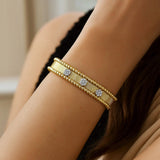 Two Toned Pallina Cuff Bangle in 14K Gold (9.00 mm) thumbnail 3