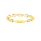 14K Yellow Gold Oval Links Stackable Ring thumbnail 2