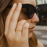 14K Yellow Gold Oval Links Stackable Ring thumbnail 3