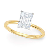 1 Carat Radiant Lab Grown IGI G/VS1 Diamond Solitaire Ring in 10K Yellow Gold thumbnail 1