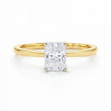 1 Carat Radiant Lab Grown IGI G/VS1 Diamond Solitaire Ring in 10K Yellow Gold thumbnail 3