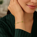 14K Yellow Gold Peridot Station Bracelet thumbnail 4